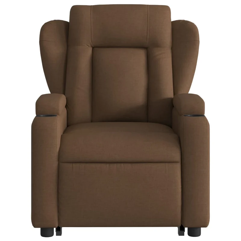 Fauteuil relax TV rembourrage confortable fonction de levage électrique en tissu marron DEC028037