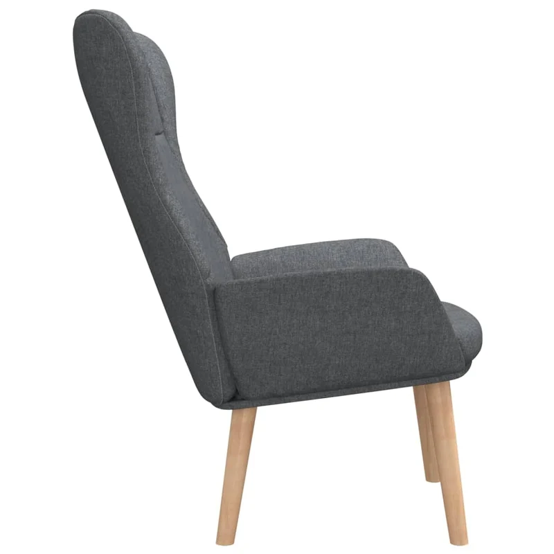 Fauteuil lounge chaise de canapé design moderne en tissu gris foncé DEC026691