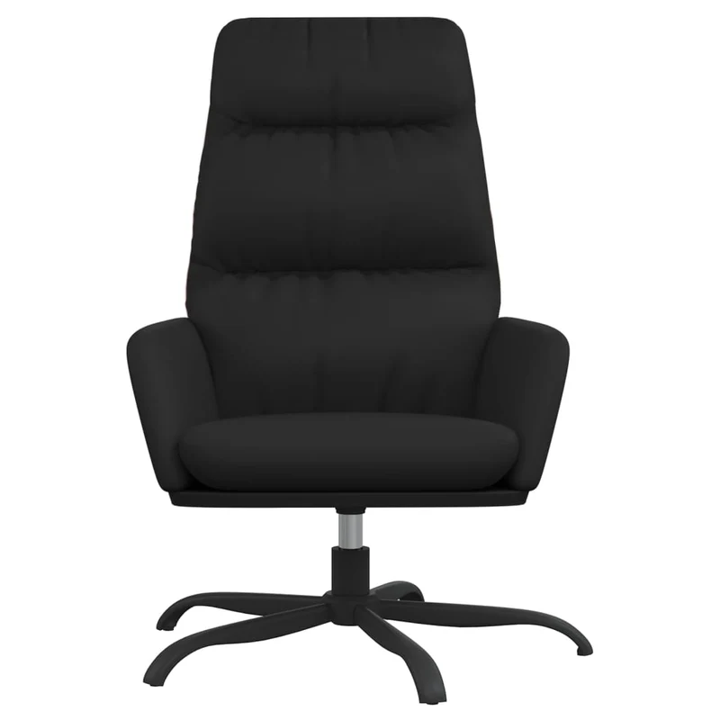Fauteuil lounge chaise de canapé design moderne en PVC noir cadre métallique DEC026732