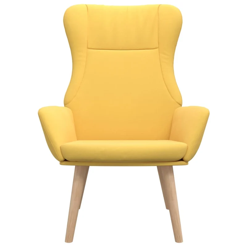 Fauteuil lounge chaise de canapé design moderne en tissu jaune moutarde DEC026708