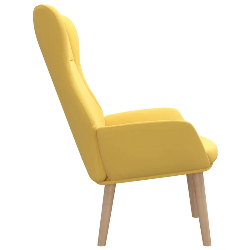 Fauteuil lounge chaise de canapé design moderne en tissu jaune moutarde DEC026708