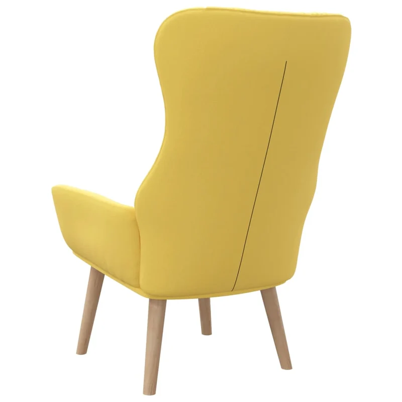 Fauteuil lounge chaise de canapé design moderne en tissu jaune moutarde DEC026708