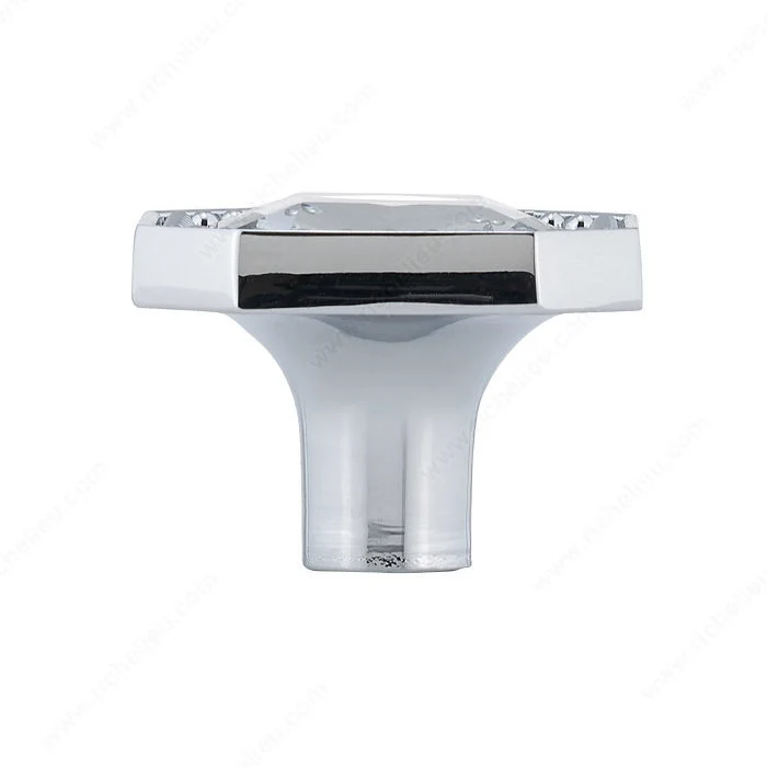 Bouton contemporain en métal et cristal - 2626