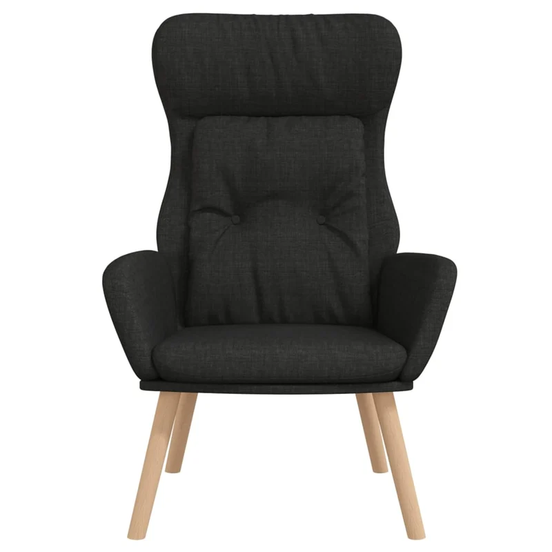 Fauteuil dossier haut chaise de canapé design moderne en tissu noir DEC026737