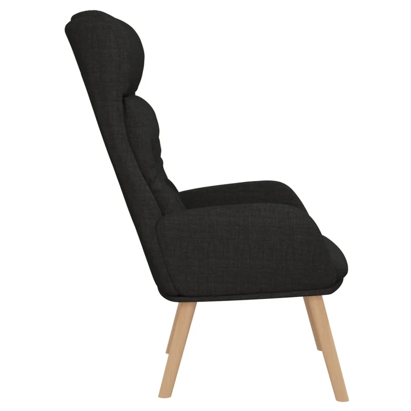 Fauteuil dossier haut chaise de canapé design moderne en tissu noir DEC026737