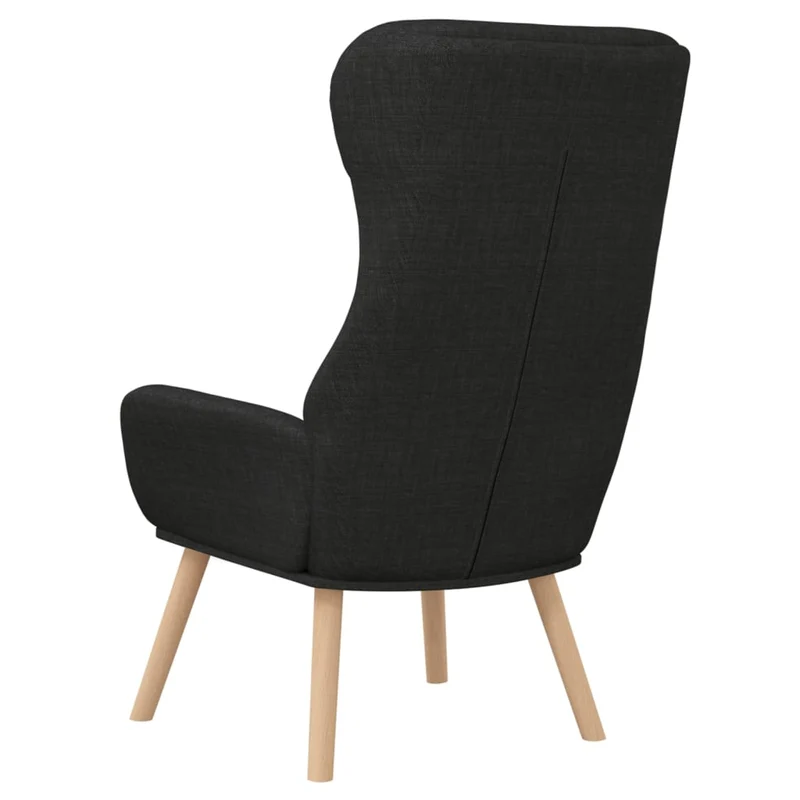 Fauteuil dossier haut chaise de canapé design moderne en tissu noir DEC026737