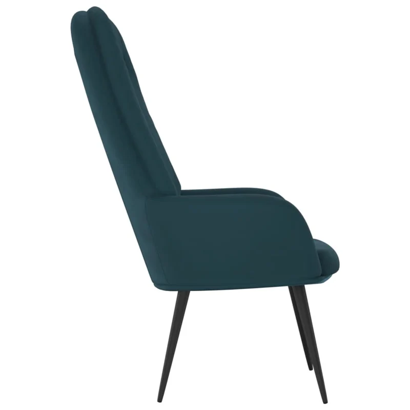 Fauteuil lounge chaise de canapé dossier haut design moderne en velours bleu DEC026651