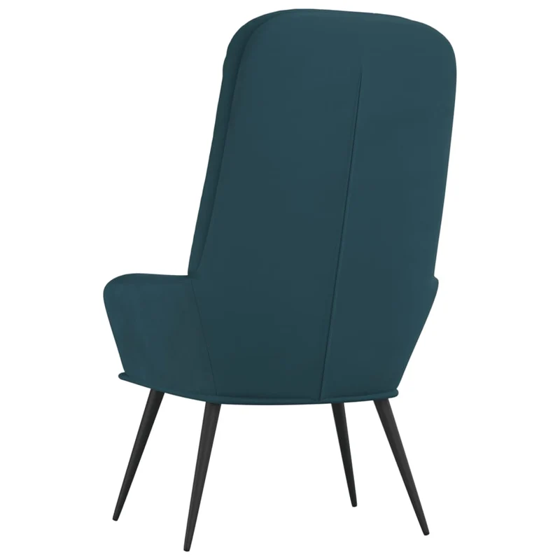 Fauteuil lounge chaise de canapé dossier haut design moderne en velours bleu DEC026651