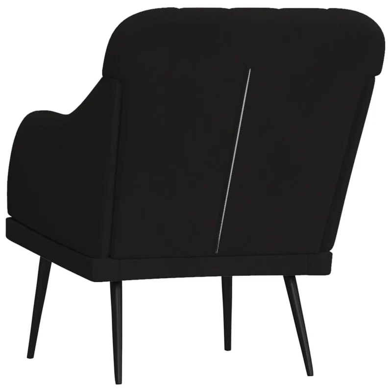 Fauteuil lounge design et moderne 63 x 76 x 80 cm velours noir et métal DEC028650