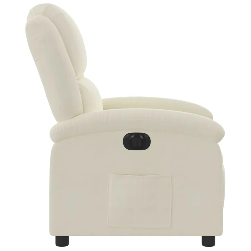 Fauteuil relax TV fonction d'inclinaison électrique très confortable en velours crème DEC028296
