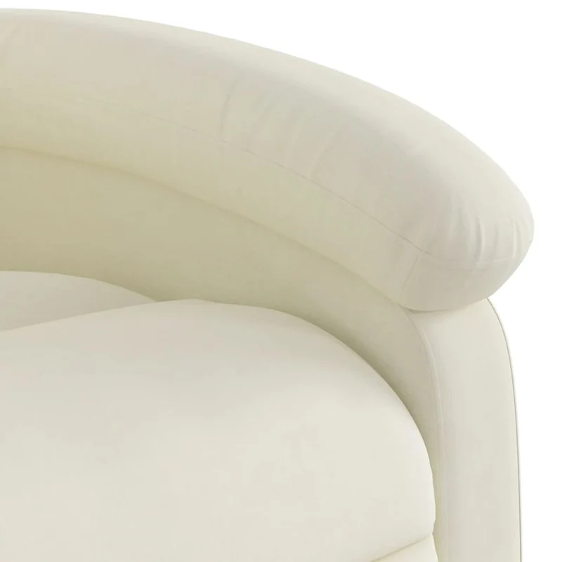 Fauteuil relax TV fonction d'inclinaison électrique très confortable en velours crème DEC028296