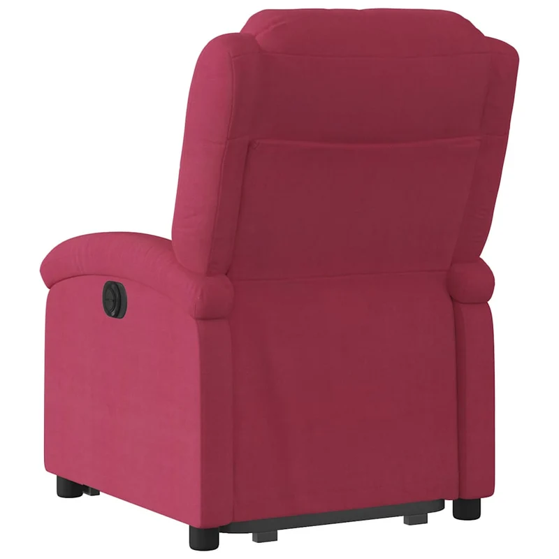 Fauteuil relax TV rembourrage confortable fonction de levage électrique en tissu velours bordeaux DEC028165