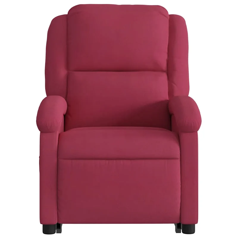 Fauteuil relax TV rembourrage confortable fonction de levage électrique en tissu velours bordeaux DEC028165