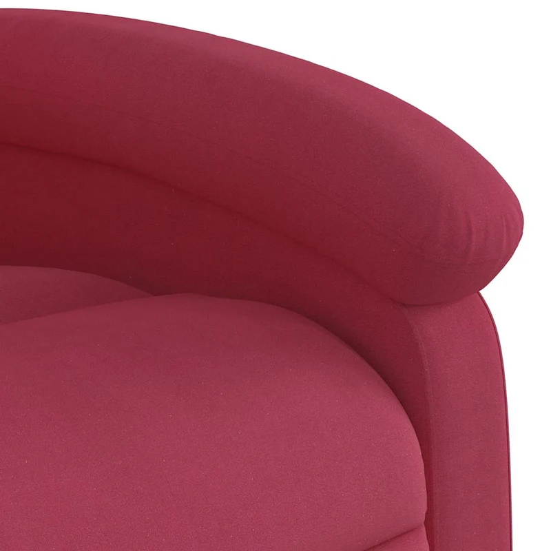 Fauteuil relax TV rembourrage confortable fonction de levage électrique en tissu velours bordeaux DEC028165