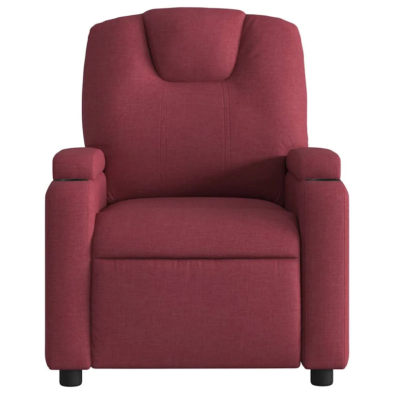 Fauteuil de relaxation TV fonction d'inclinaison manuelle et massage en tissu rouge bordeaux DEC027095