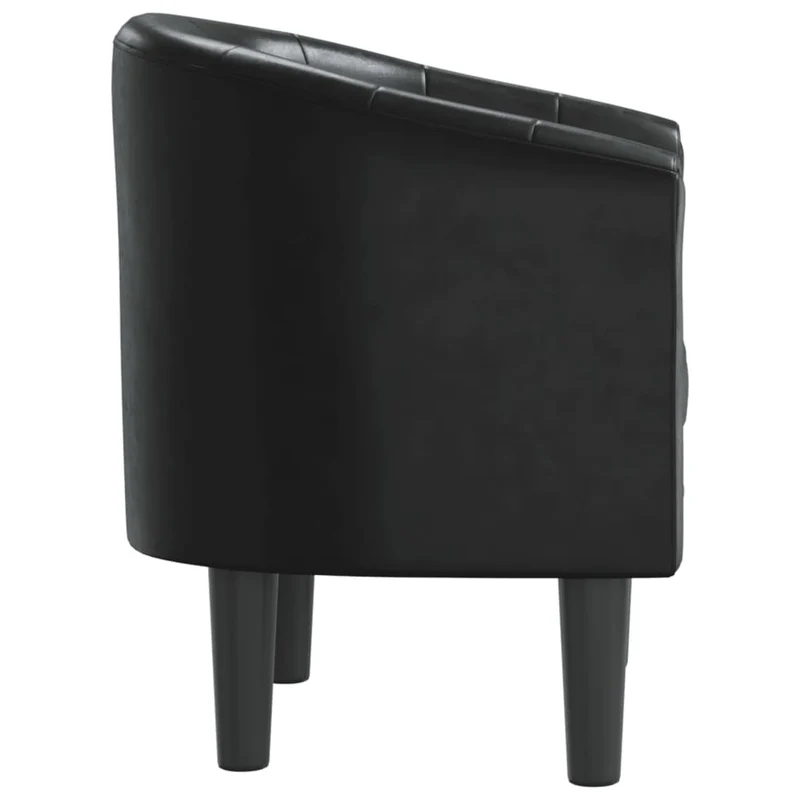 Fauteuil lounge assise confortable design moderne en PVC noir DEC026470
