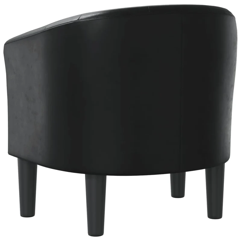 Fauteuil lounge assise confortable design moderne en PVC noir DEC026470