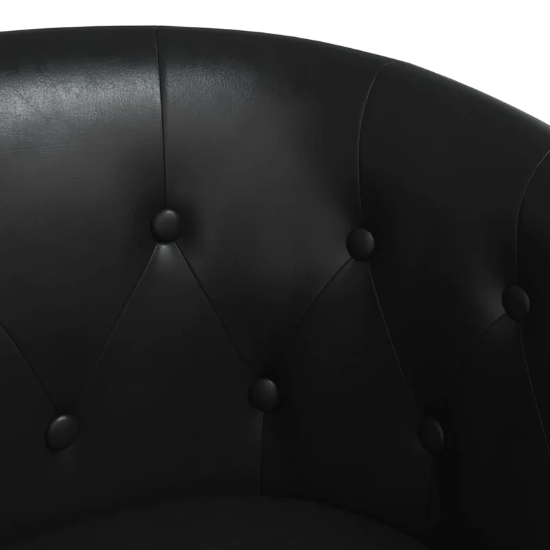 Fauteuil lounge assise confortable design moderne en PVC noir DEC026470