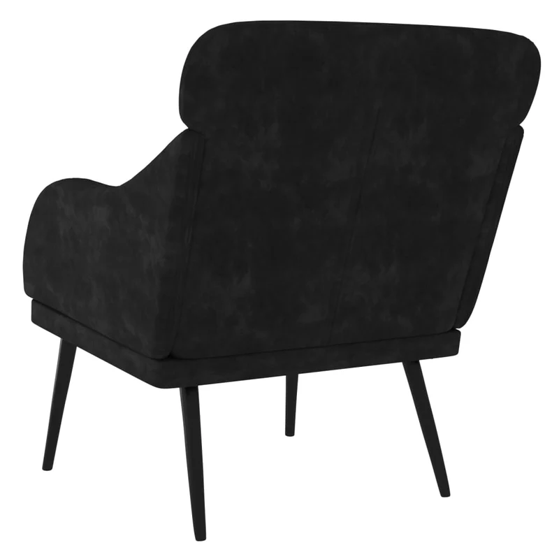 Fauteuil lounge design et moderne 63 x 76 x 80 cm velours noir et métal DEC028649