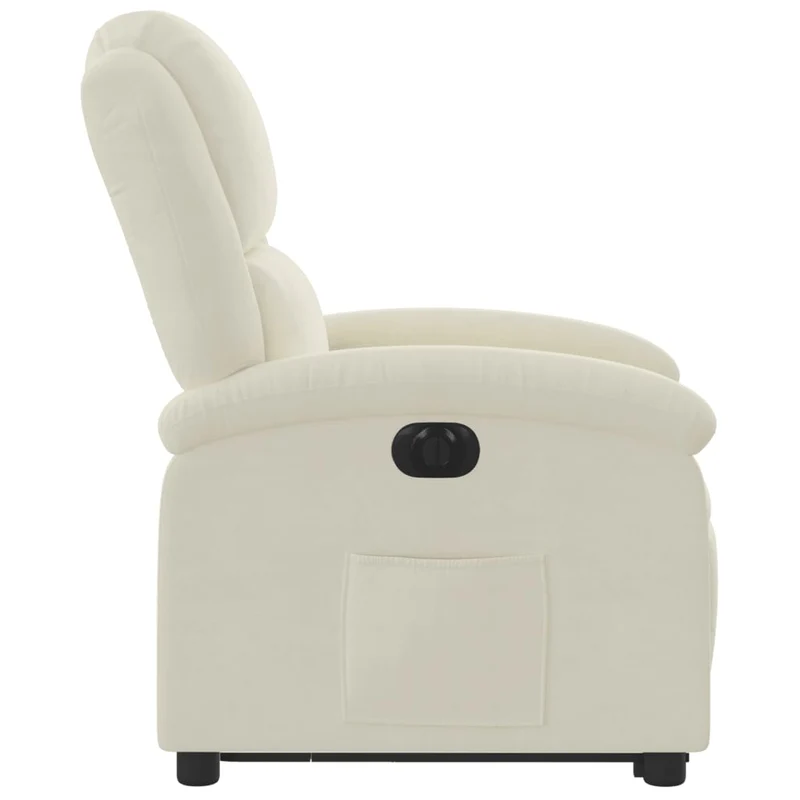 Fauteuil relax TV fonction de levage électrique très confortable en velours crème DEC028297