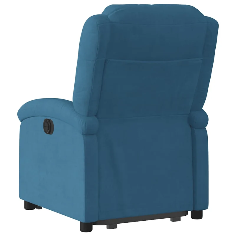 Fauteuil relax TV fonction de levage électrique très confortable en velours bleu DEC028241