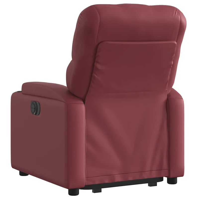 Fauteuil relax TV rembourrage confortable fonction de levage électrique en PVC rouge bordeaux DEC028133
