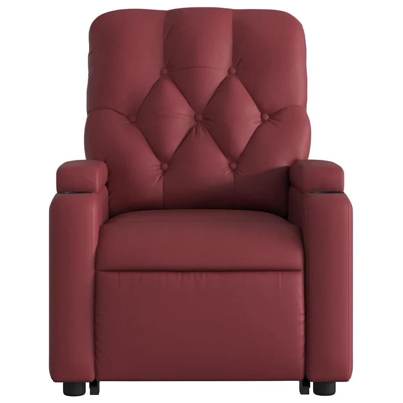 Fauteuil relax TV rembourrage confortable fonction de levage électrique en PVC rouge bordeaux DEC028133