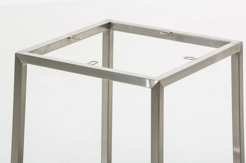 Tabouret de bar rembourré revêtement tissu gris foncé avec repose-pieds acier inoxydable hauteur de l'assise 85 cm 10_0000042