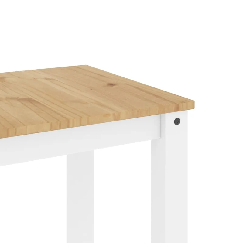 Table de salle à manger design moderne 117 x 60 x 75 cm bois massif de pin blanc et miel DEC036900