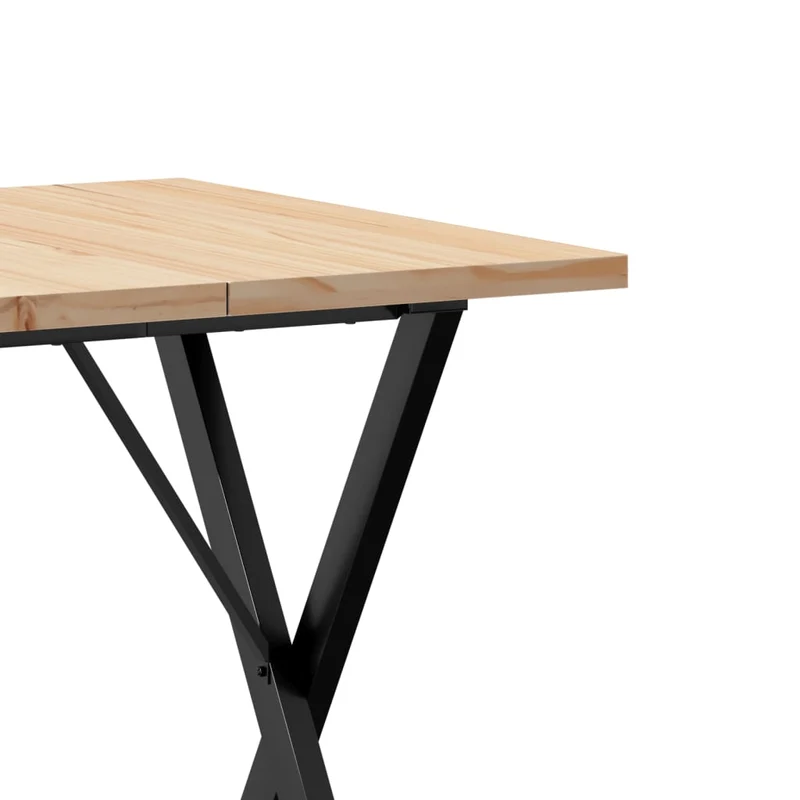 Table de salle à manger design industriel 70 x 70 x 75,5cm bois de pin massif et acier DEC036815