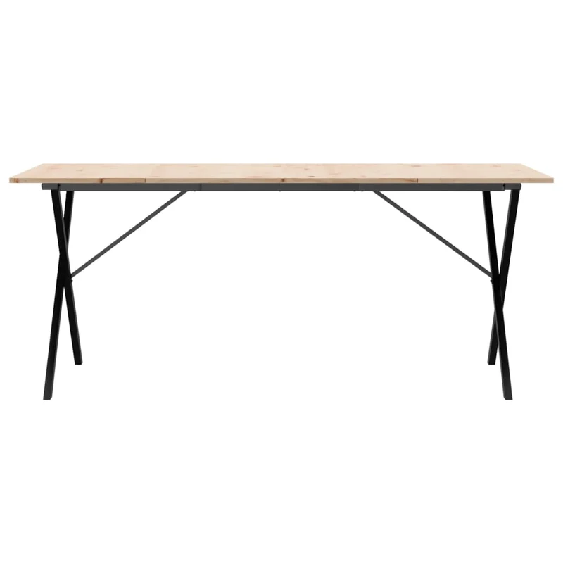 Table de salle à manger design industriel 180 x 90 x 75 cm bois de pin massif et acier DEC036806
