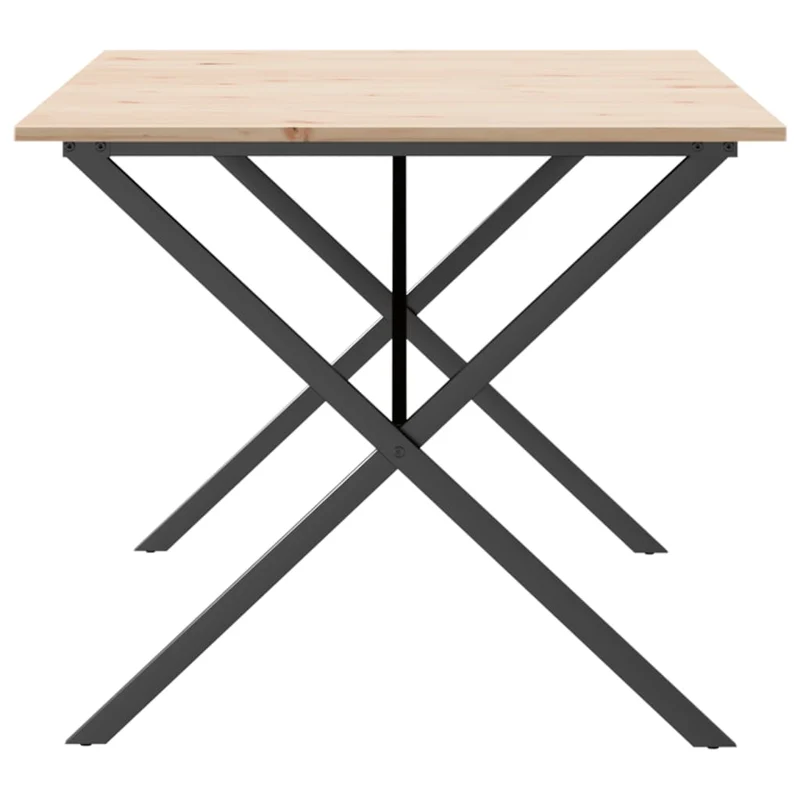 Table de salle à manger design industriel 180 x 90 x 75 cm bois de pin massif et acier DEC036806