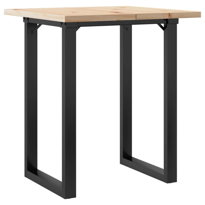 Table de salle à manger design industriel 70 x 70 x 75,5cm bois de pin massif et acier DEC036793