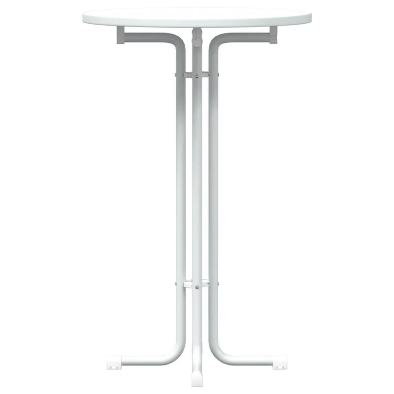 Table haute table de bar plateau pliable ø70 x 110 cm bois d'ingénierie et acier blanc DEC036776