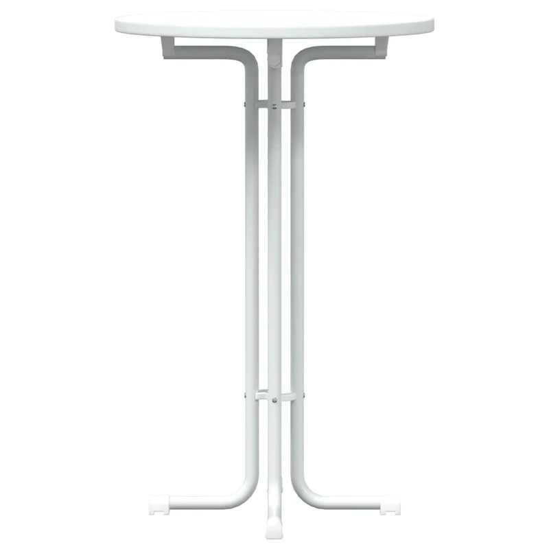 Table haute table de bar plateau pliable ø70 x 110 cm bois d'ingénierie et acier blanc DEC036776