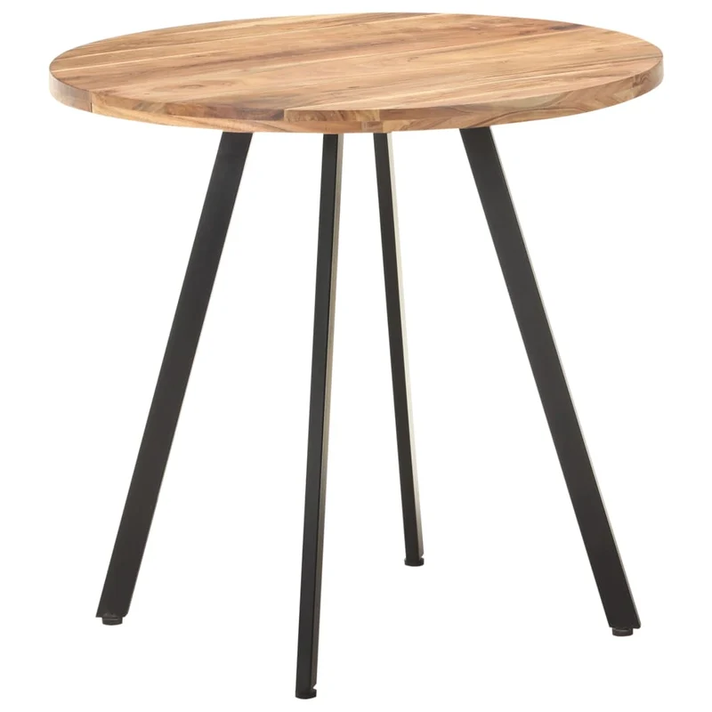 Table de salle à manger cuisine table d'appoint 80 cm bois d'acacia et fer DEC036632
