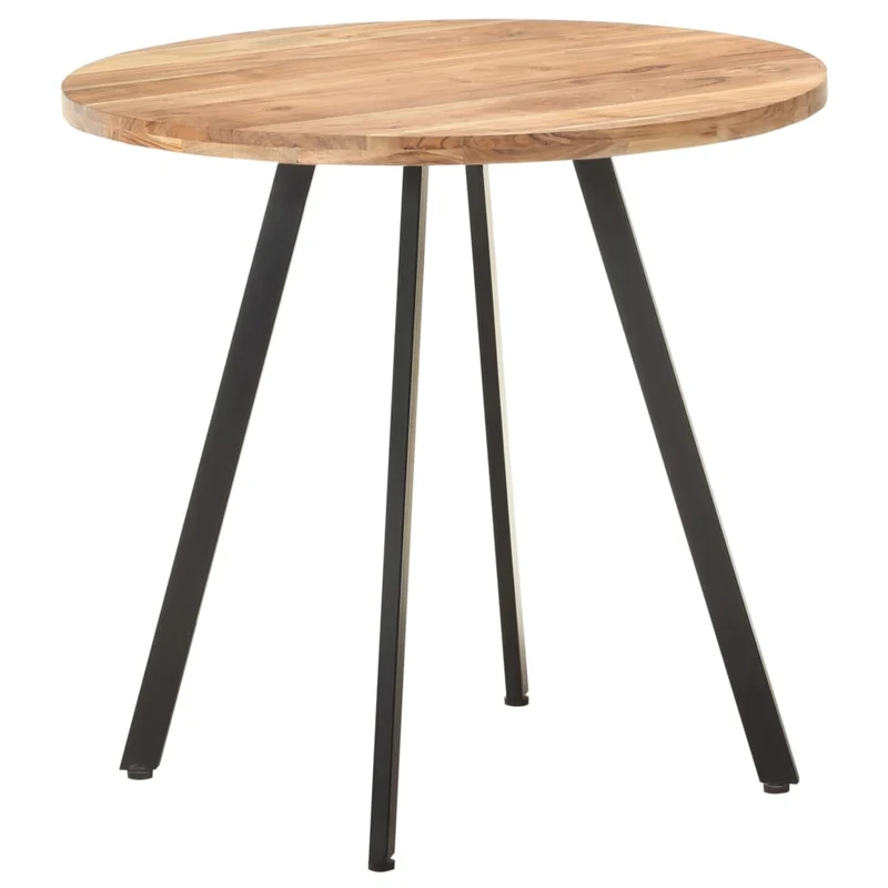 Table de salle à manger cuisine table d'appoint 80 cm bois d'acacia et fer DEC036632