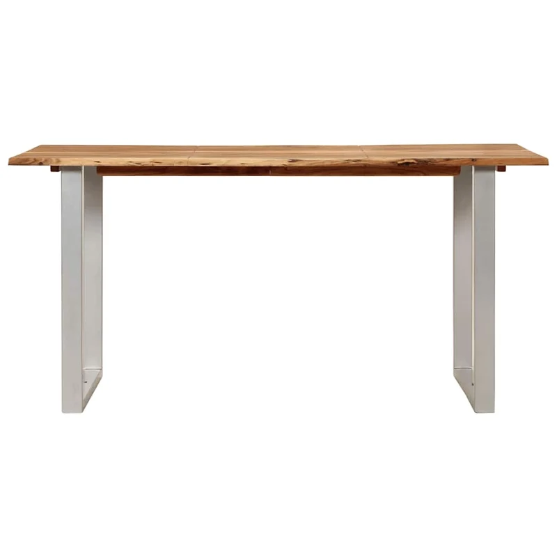Table de salle à manger design industriel moderne 154 x 80 x 76 cm bois d'acacia et acier DEC036610