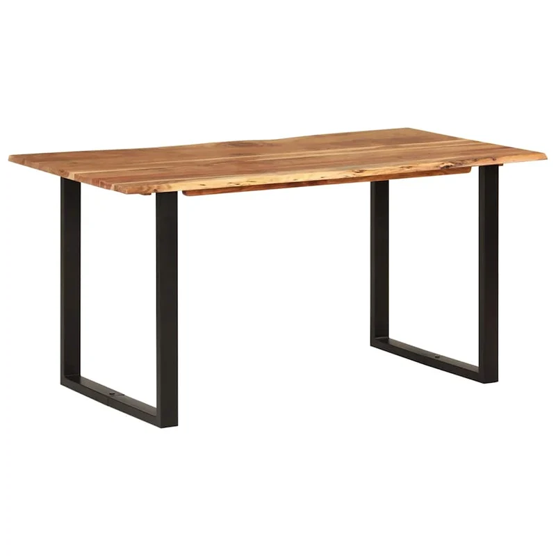Table de salle à manger design industriel 154 x 80 x 76 cm bois d'acacia et acier DEC036609