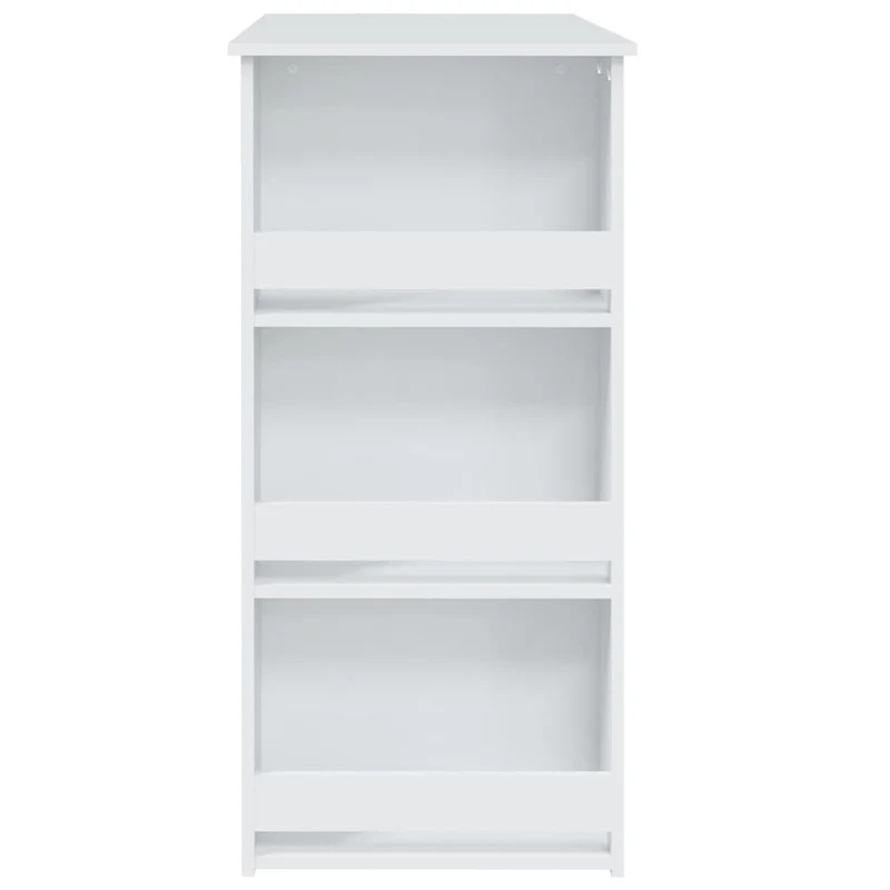 Table d’appoint multifonction avec étagères de rangement 102 x 50 x 103,5 cm bois d'ingénierie blanc DEC036494