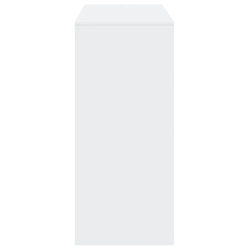 Table d’appoint multifonction table de bar avec étagère 124 x 46 x 103,5 cm bois d'ingénierie blanc DEC036449