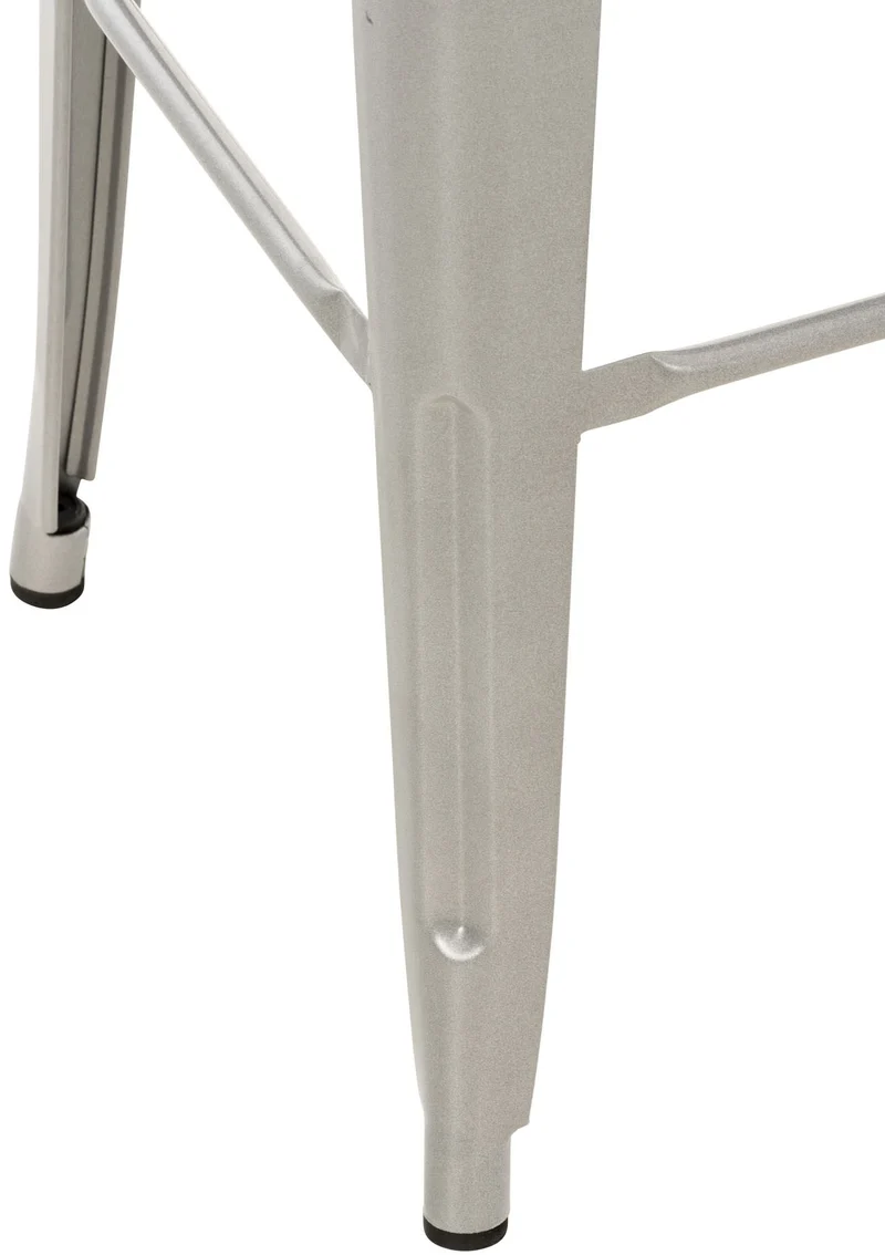 Lot de 2 tabourets de bar design industriel en métal avec repose-pied couleur gris 10_0000967
