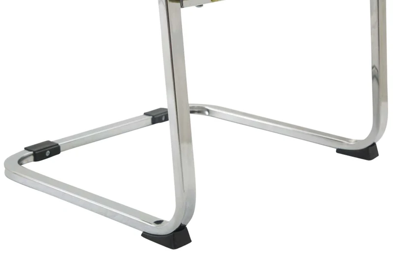 Lot de 2 fauteuils de bureau sans roulettes XXL jusqu'à 260 kg en tissu noir et métal chromé 10_0008463
