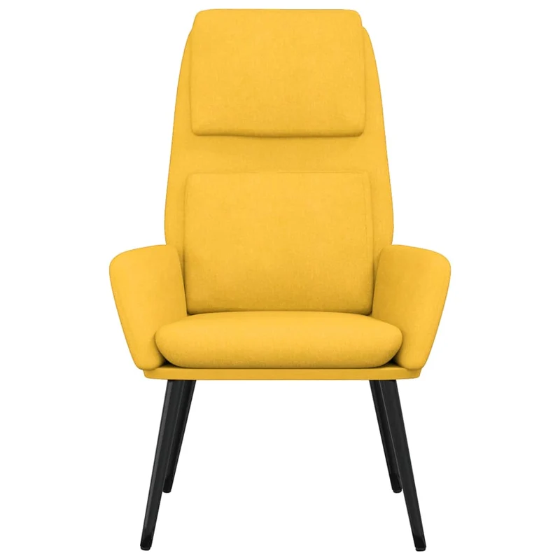Fauteuil lounge chaise de canapé design moderne en tissu jaune moutarde DEC026707