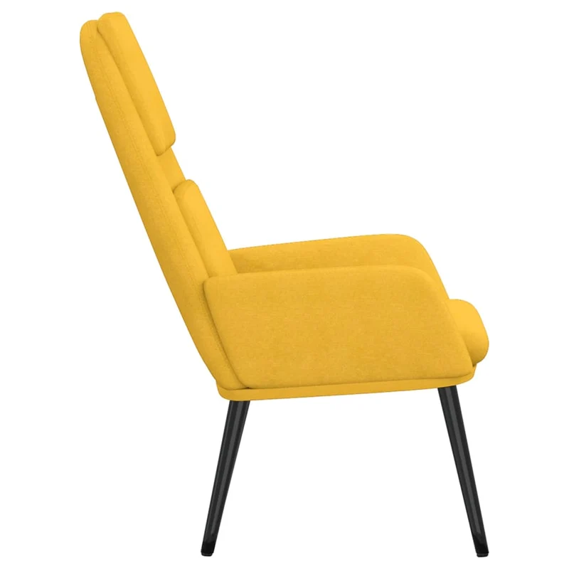 Fauteuil lounge chaise de canapé design moderne en tissu jaune moutarde DEC026707