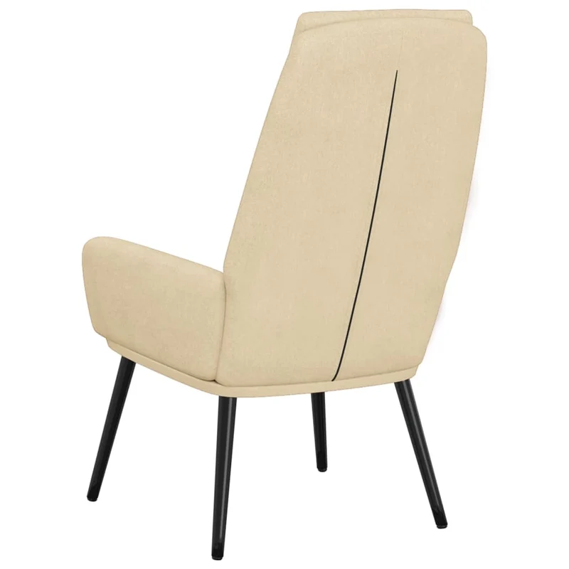 Fauteuil lounge chaise de canapé design moderne en tissu crème DEC026657