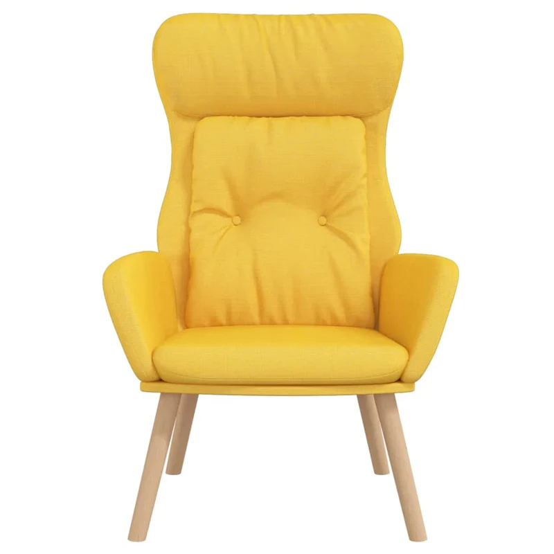 Fauteuil lounge chaise de canapé design moderne en tissu jaune moutarde DEC026706