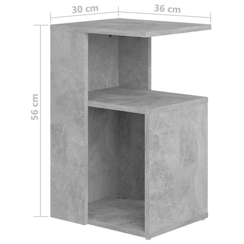 Table d'appoint bout de canapé 36 x 30 x 56 cm bois d’ingénierie gris DEC032449