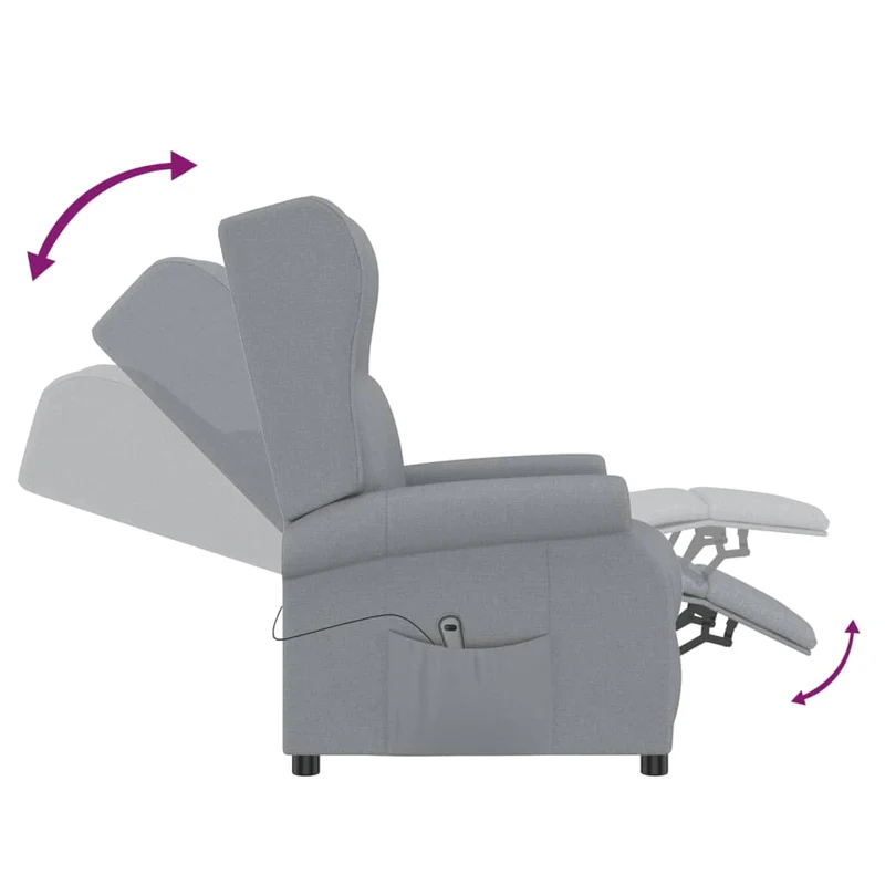 Fauteuil relax TV fonction de levage électrique très confortable en tissu gris DEC028616