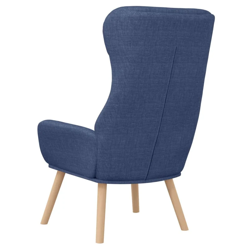 Fauteuil lounge chaise de canapé design moderne avec accoudoirs en tissu bleu pieds en bois DEC026640